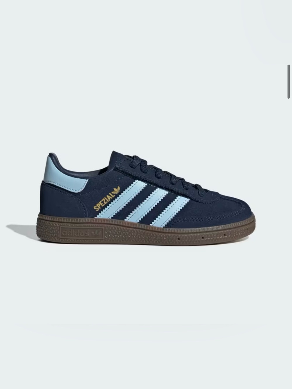 HANDBALL SPEZIAL CF EL C Adidas Navy Suede Sneaker with Light Blue Stripes